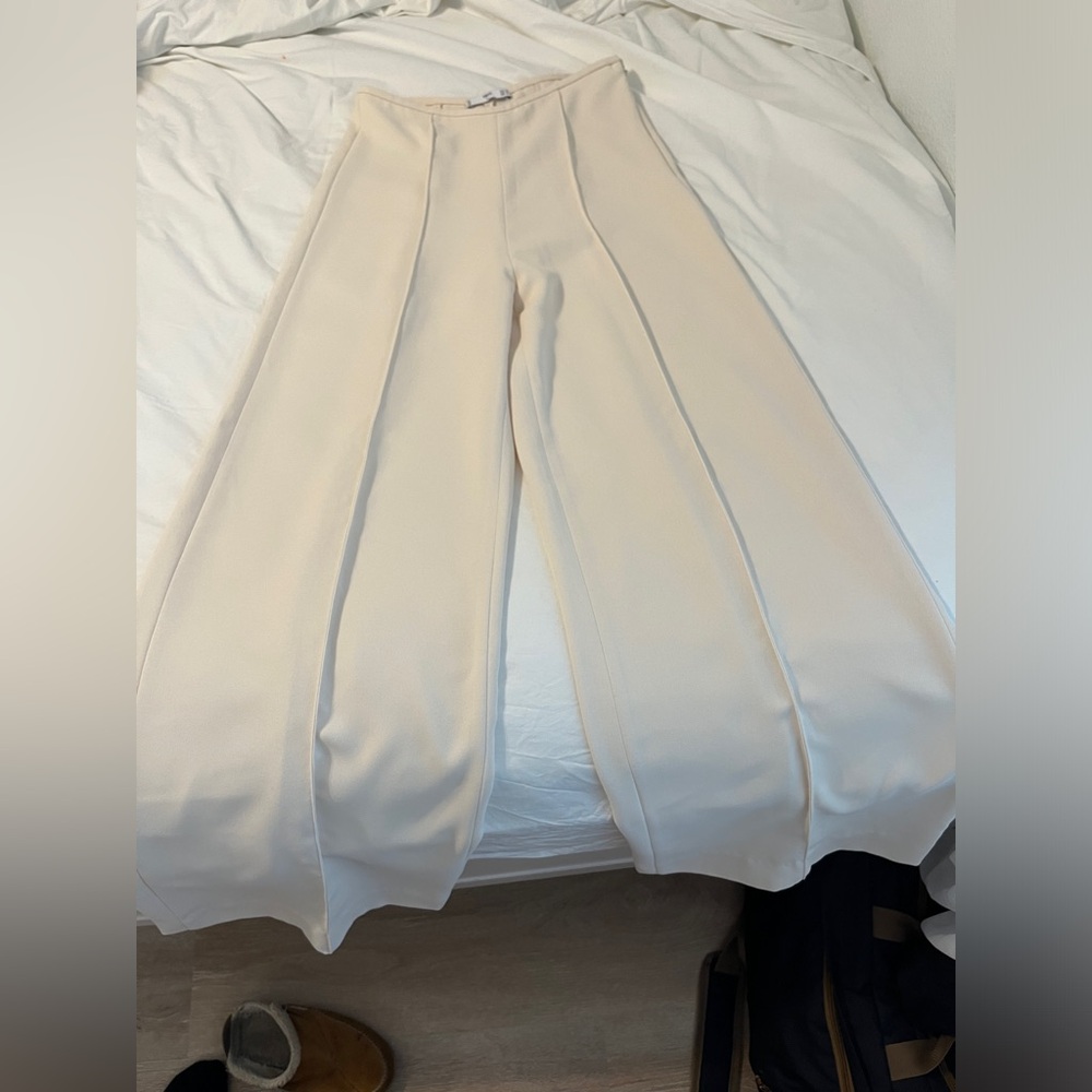 Cream suit pants